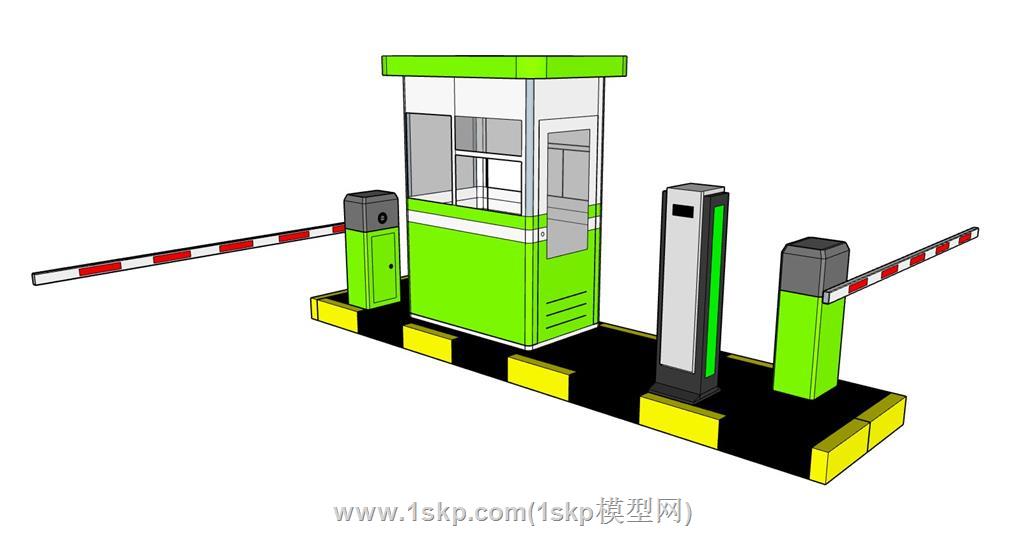 道闸入口SU模型 1