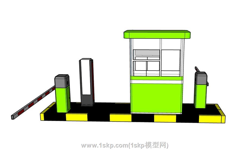 道闸入口SU模型 3