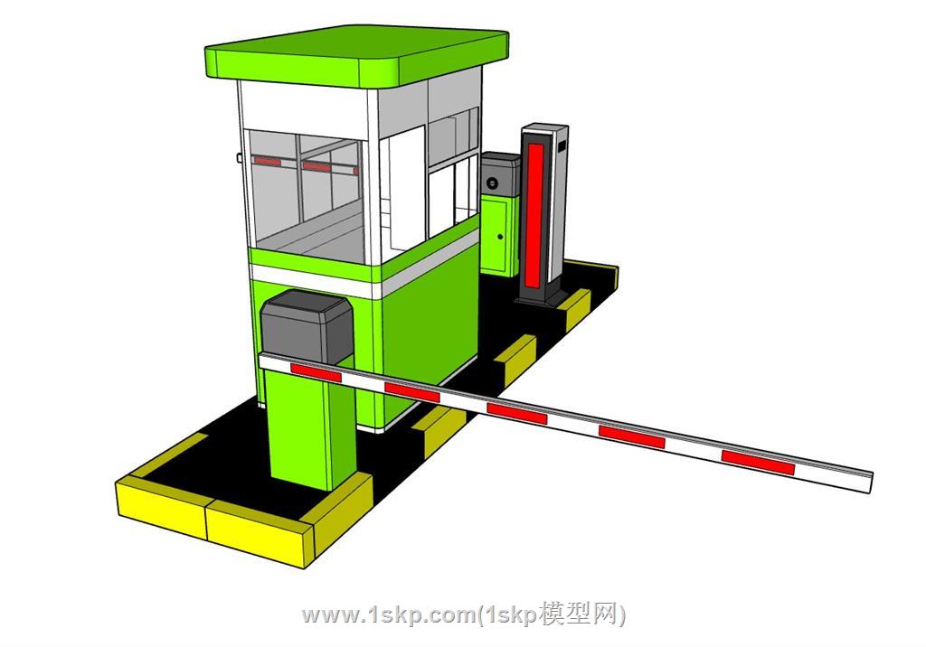 道闸入口SU模型 2