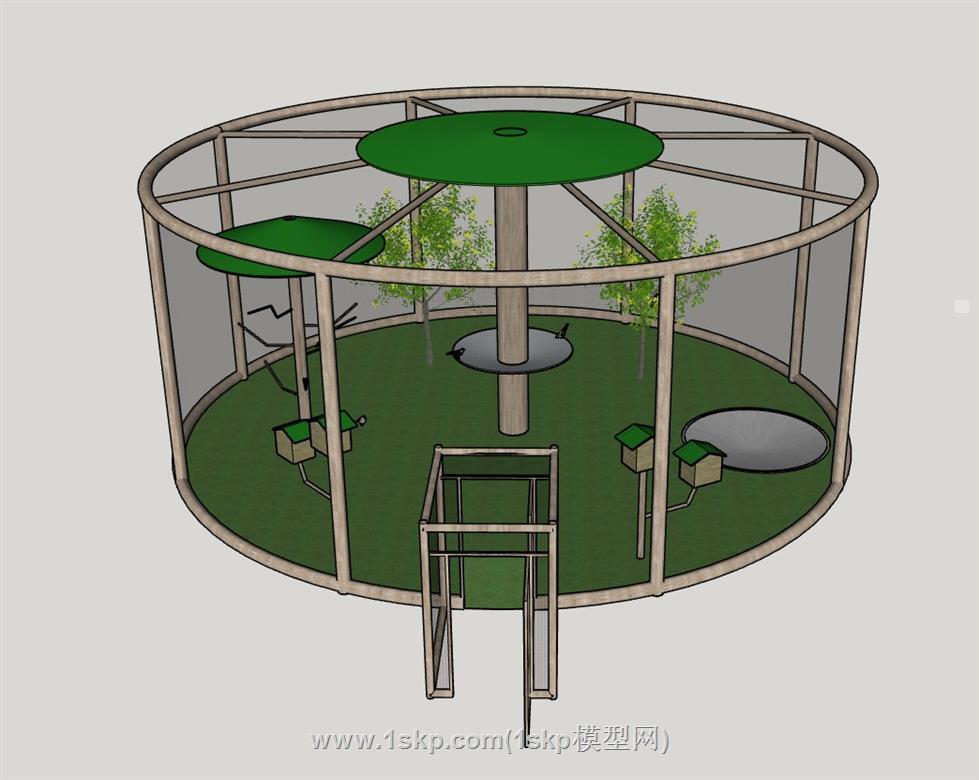 圆形网鸟类乐园SU模型 1