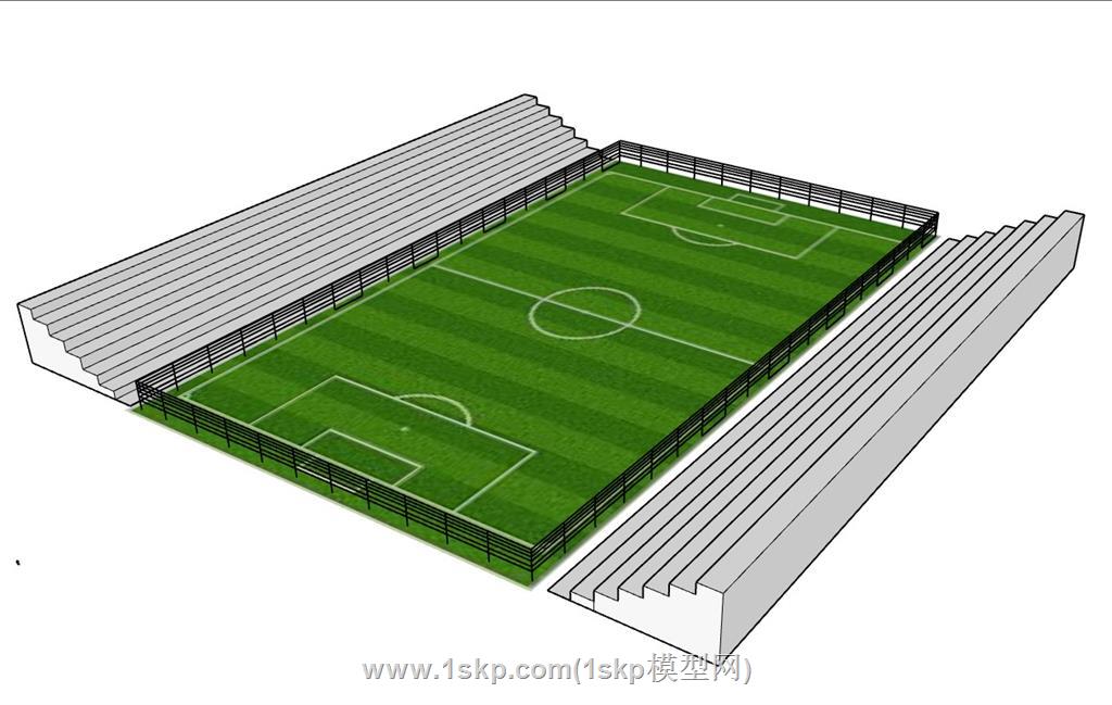 足球场运动场SU模型 2