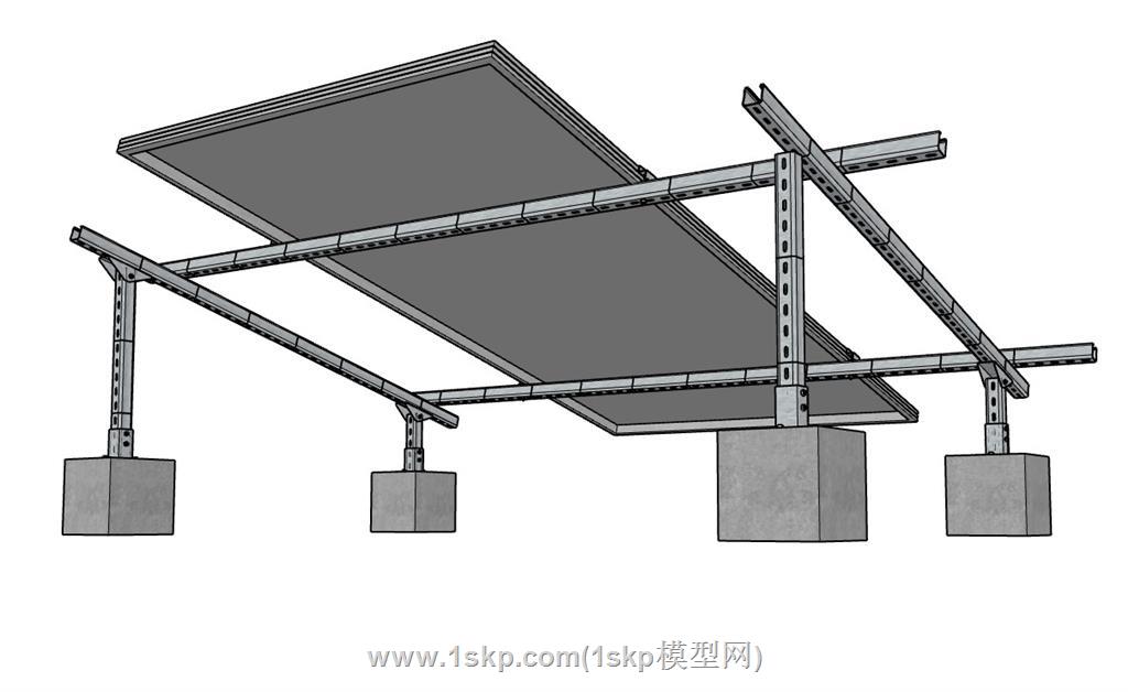 太阳能光伏支架SU模型 3