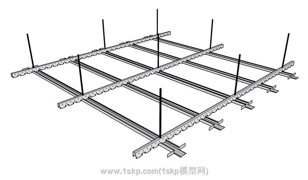 轻钢龙骨吊顶SU模型