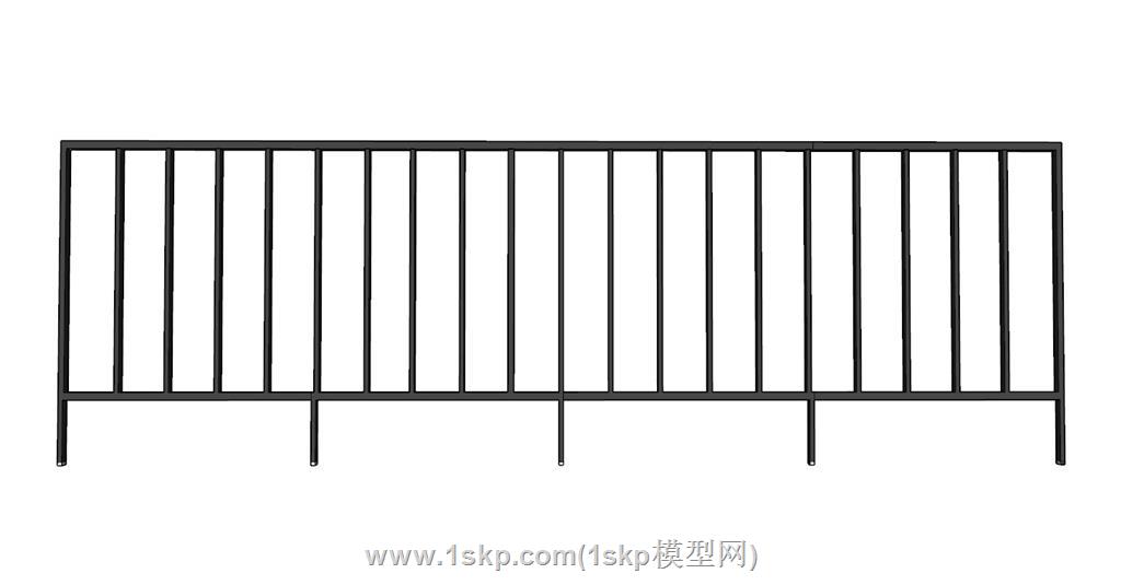 栏杆护栏SU模型 1