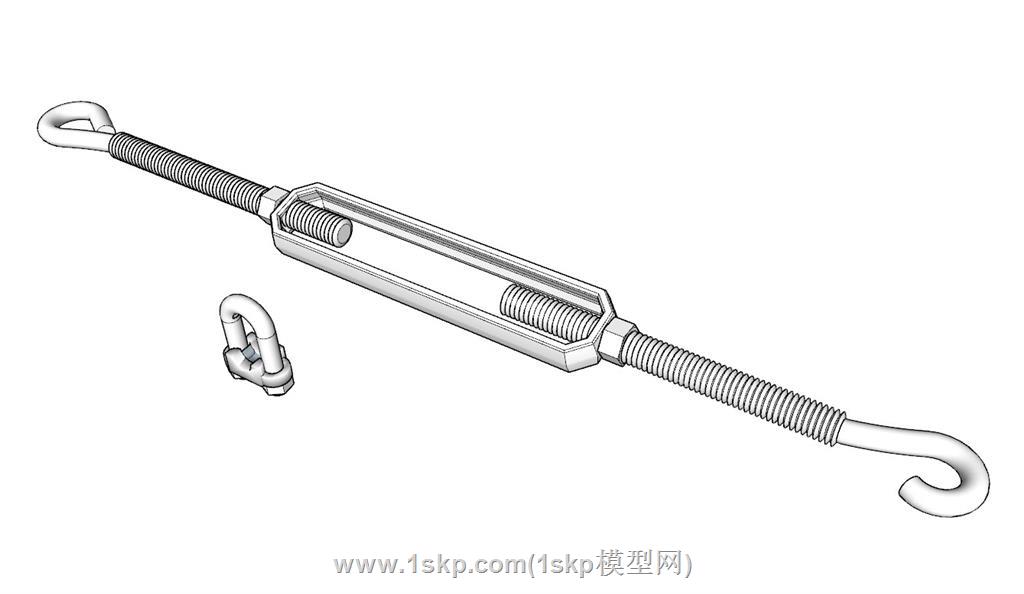 拉力弹簧钩子SU模型 1