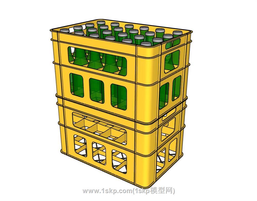 啤酒酒瓶筐SU模型 1