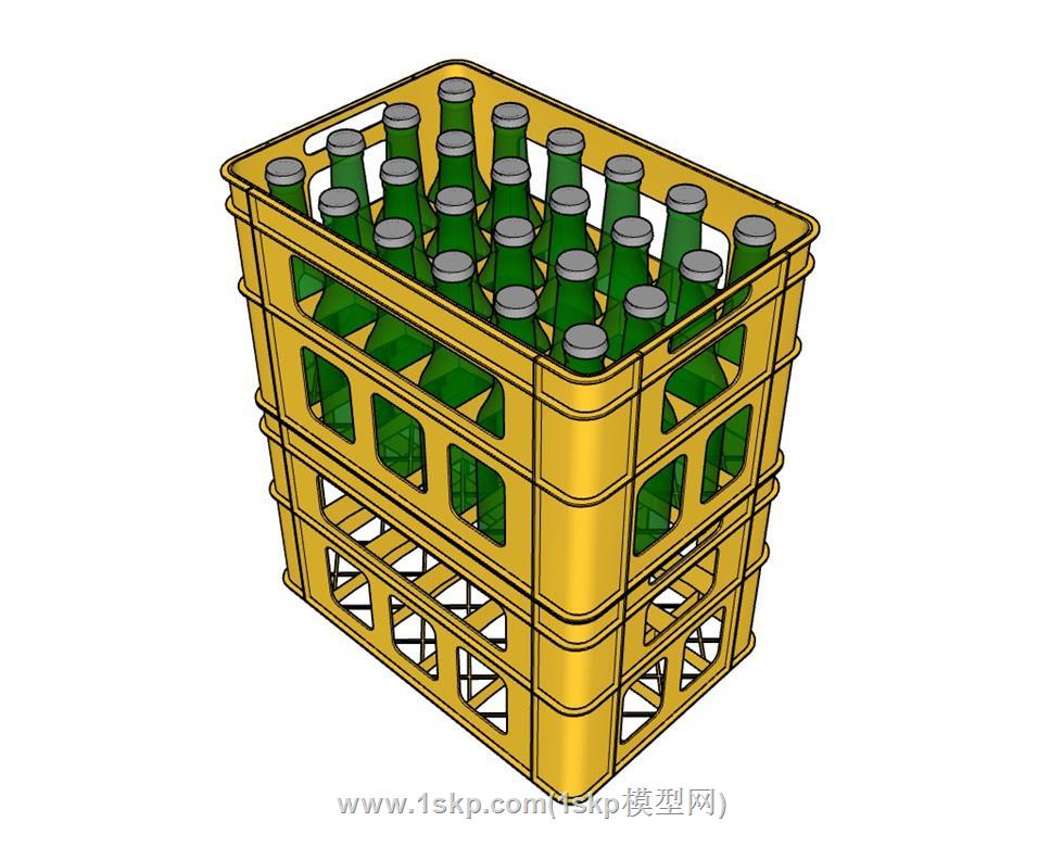 啤酒酒瓶筐SU模型 3