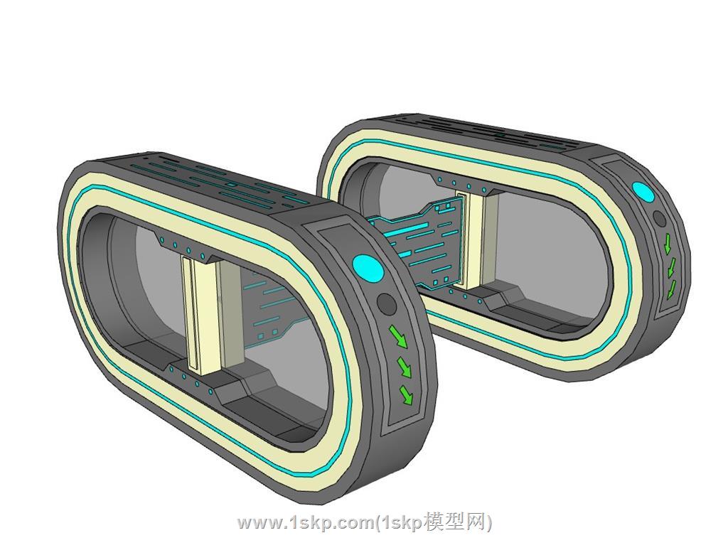 人行道闸摆闸SU模型 3