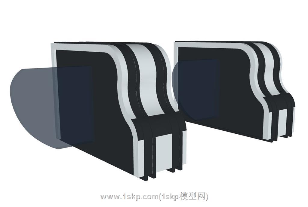 人行道闸摆闸SU模型 2