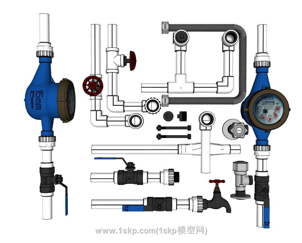 pvc水表管道SU模型 1