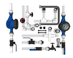 pvc  水表  管道  阀门