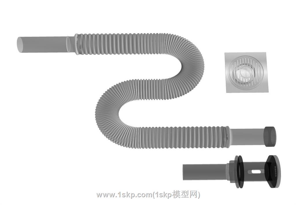 pcv水管地漏SU模型 1