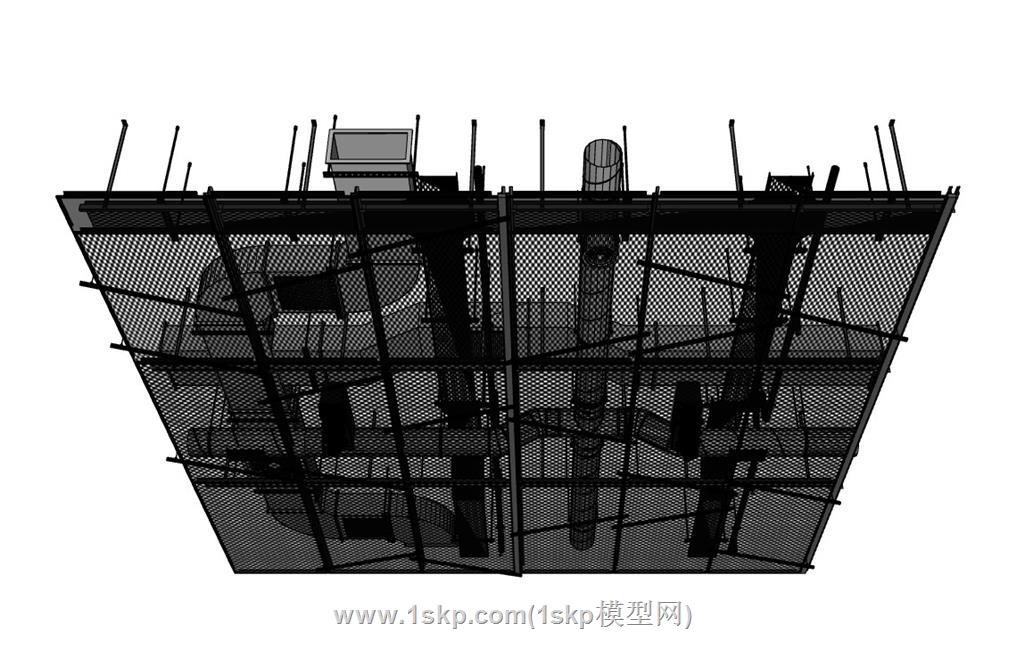 管道工业风loftSU模型 3