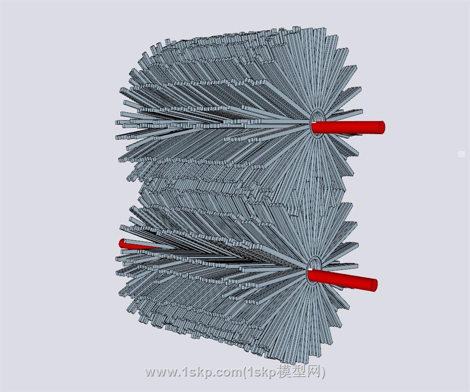 滚刷洗车滚筒毛刷SU模型 2