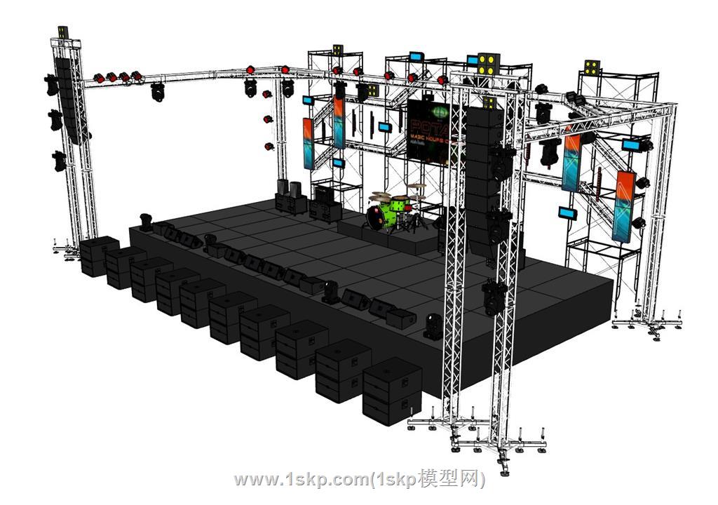 舞台桁架SU模型 3