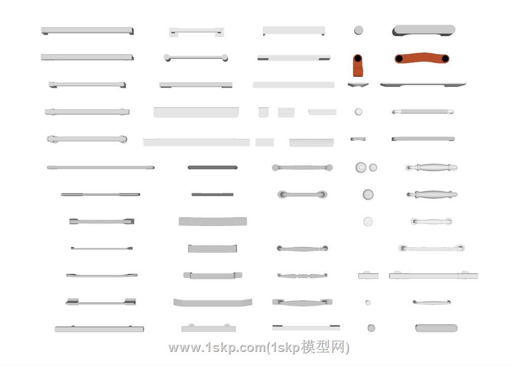 五金门把手SU模型 2