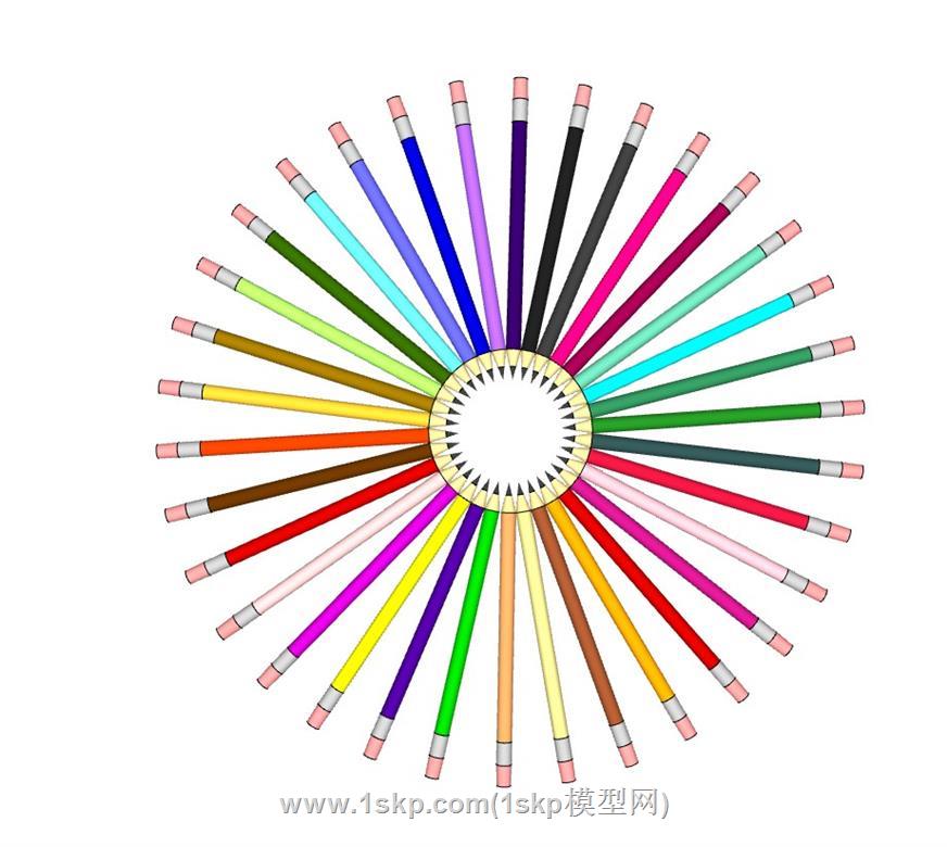 儿童铅笔时钟SU模型 1