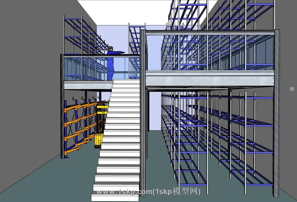 仓库货架仓储架SU模型 2