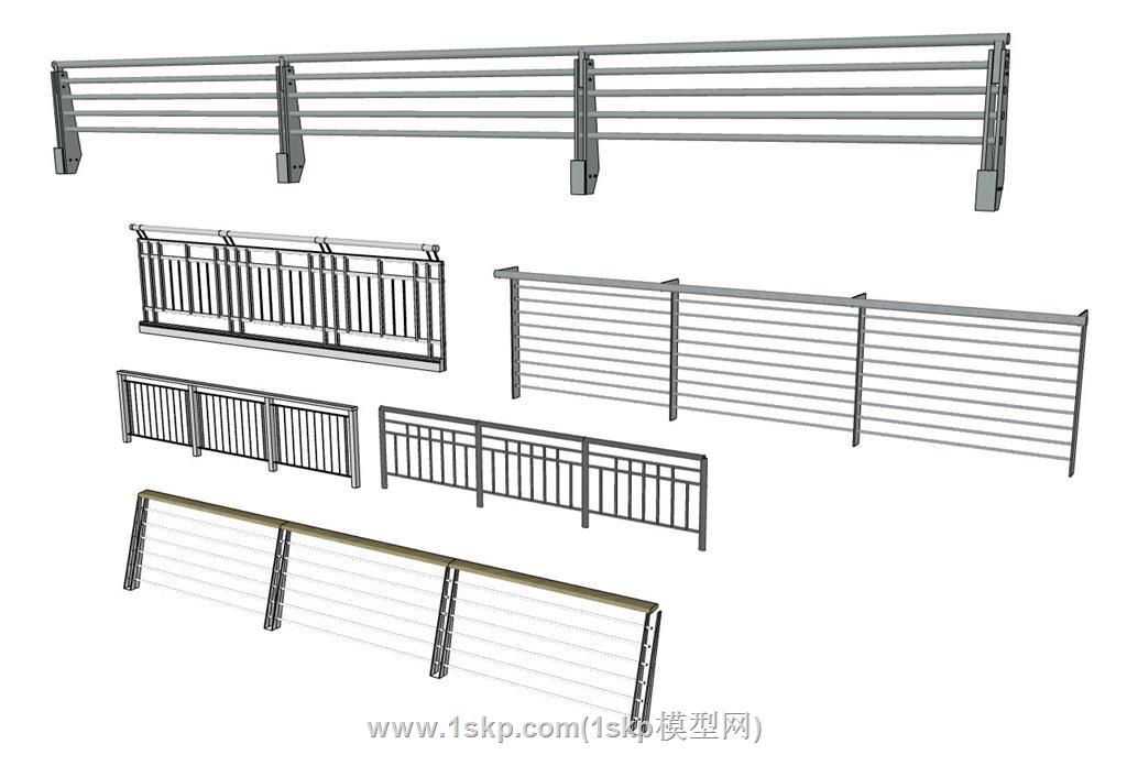 不锈钢栏杆SU模型 1