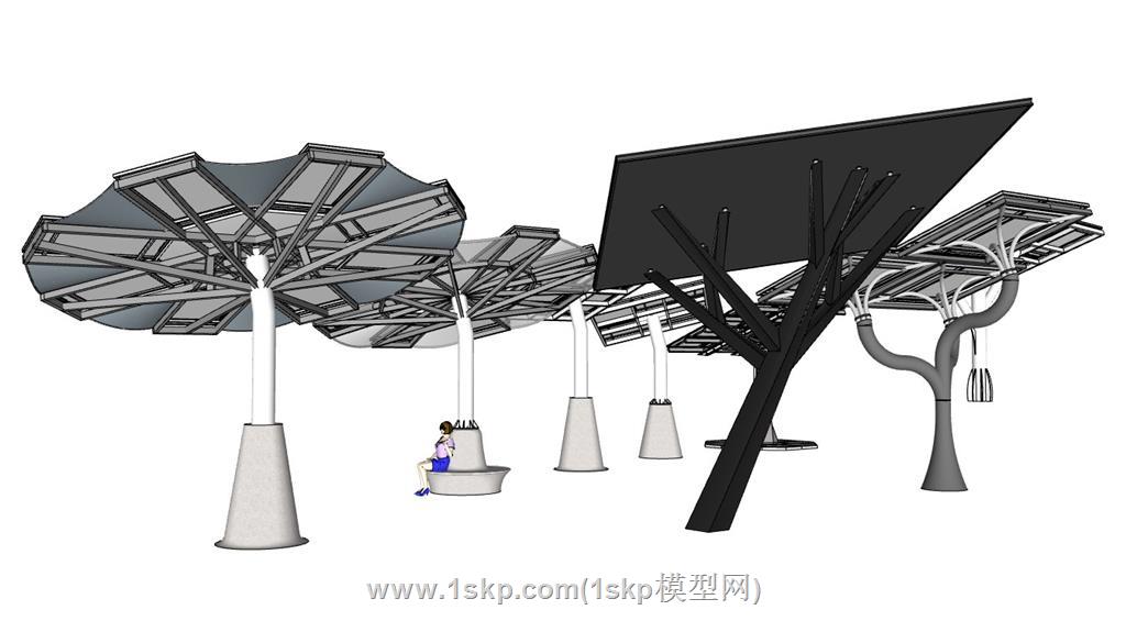 光伏太阳能板SU模型 3