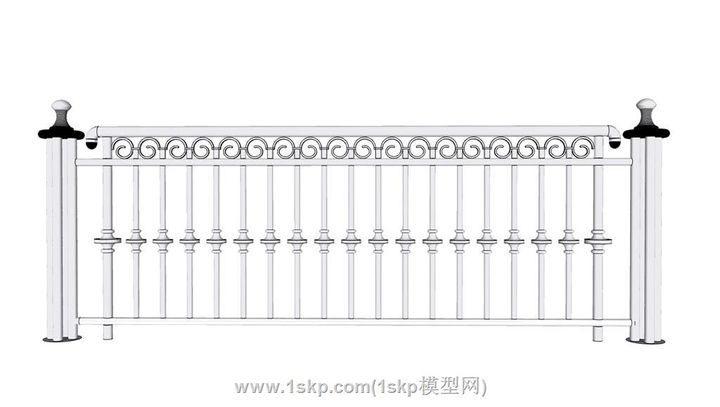 栏干栏杆护栏SU模型 2