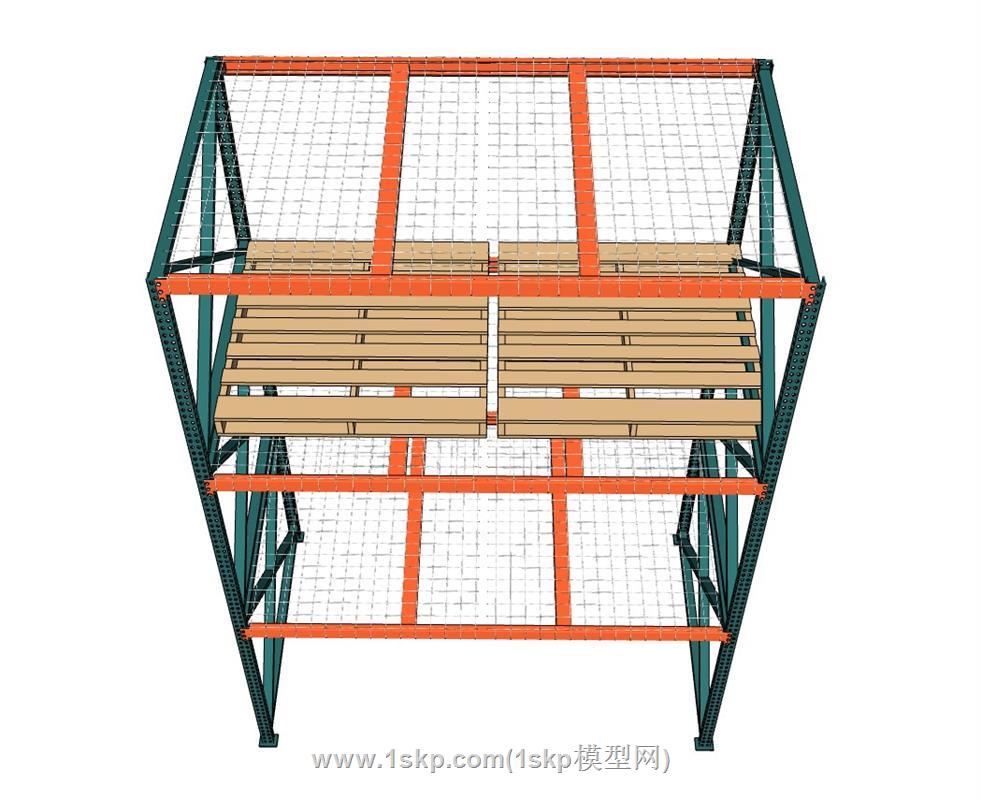 仓库堆垛架货物架SU模型 3