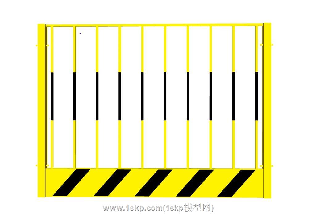 工地防护栏杆SU模型 1