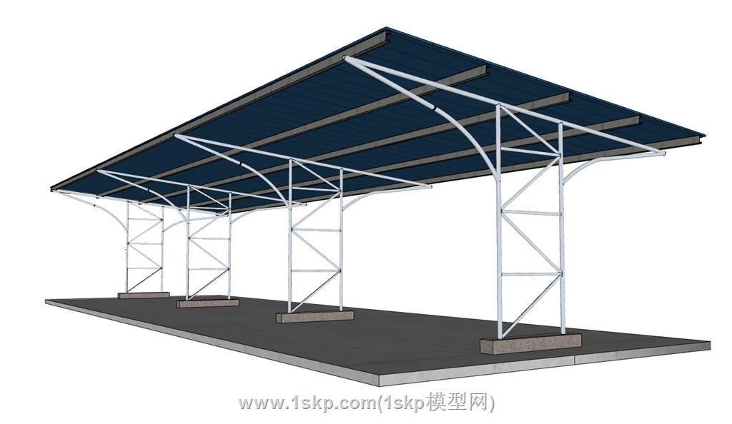 停车棚SU模型 2