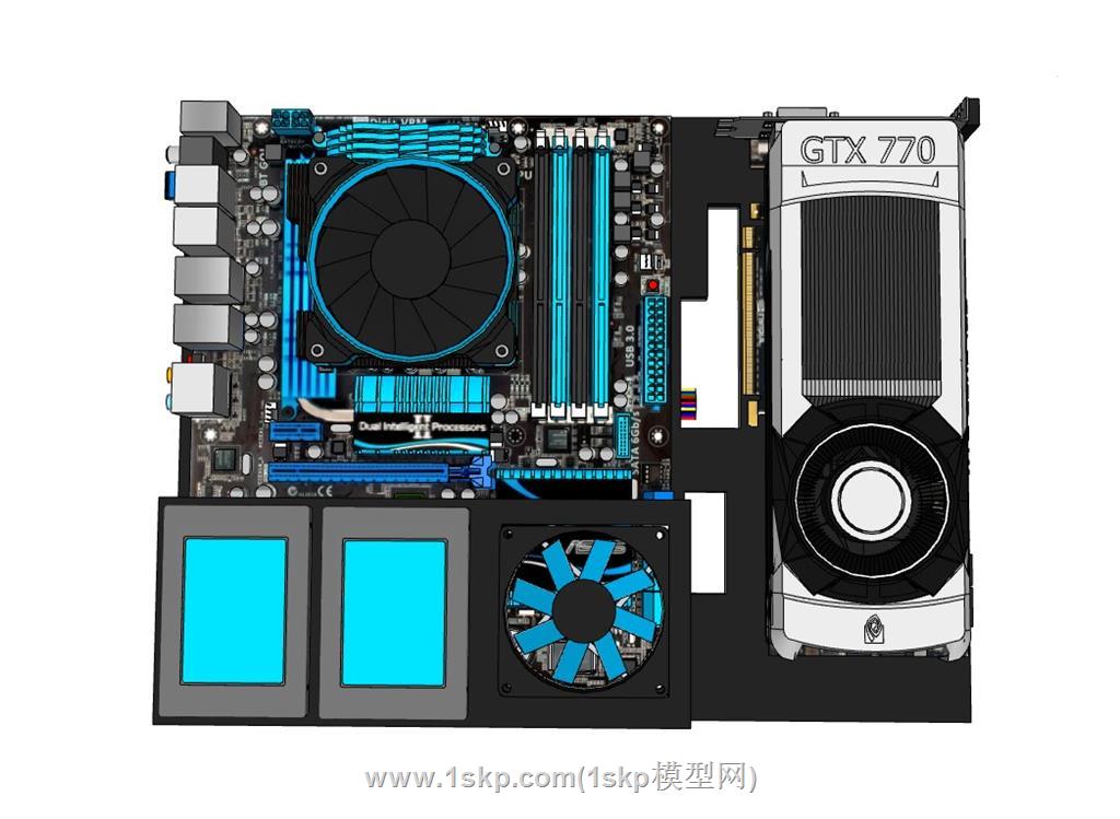 电脑主板显卡SU模型 2