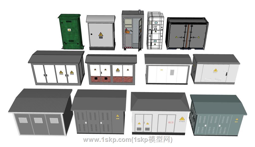 现代变电箱配电箱SU模型 1