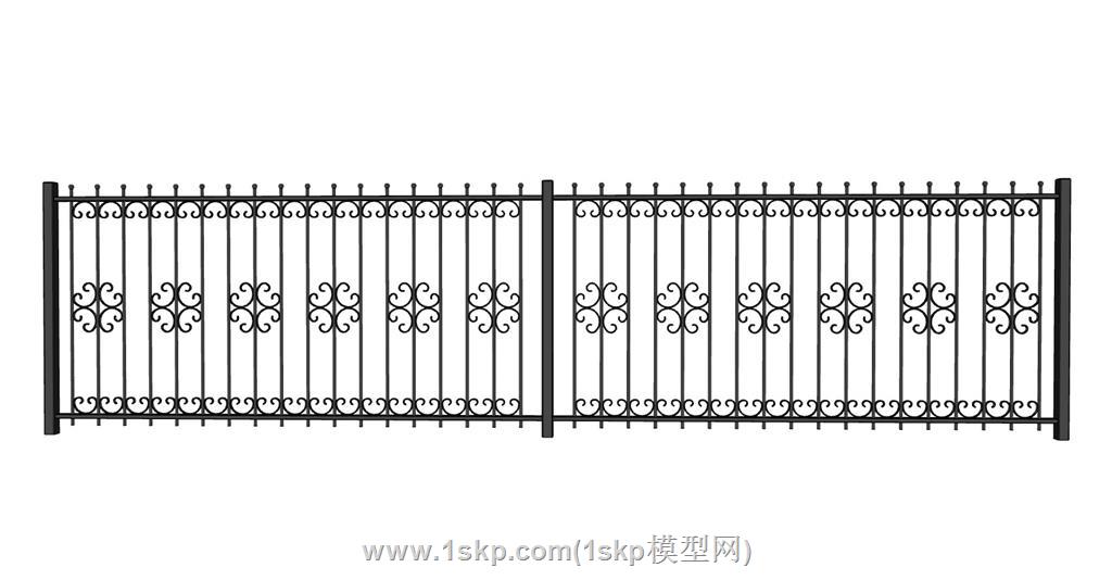 铁艺栏杆SU模型 2