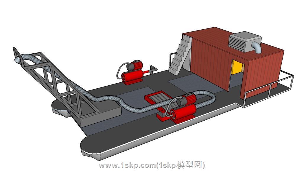 作业船SU模型 1