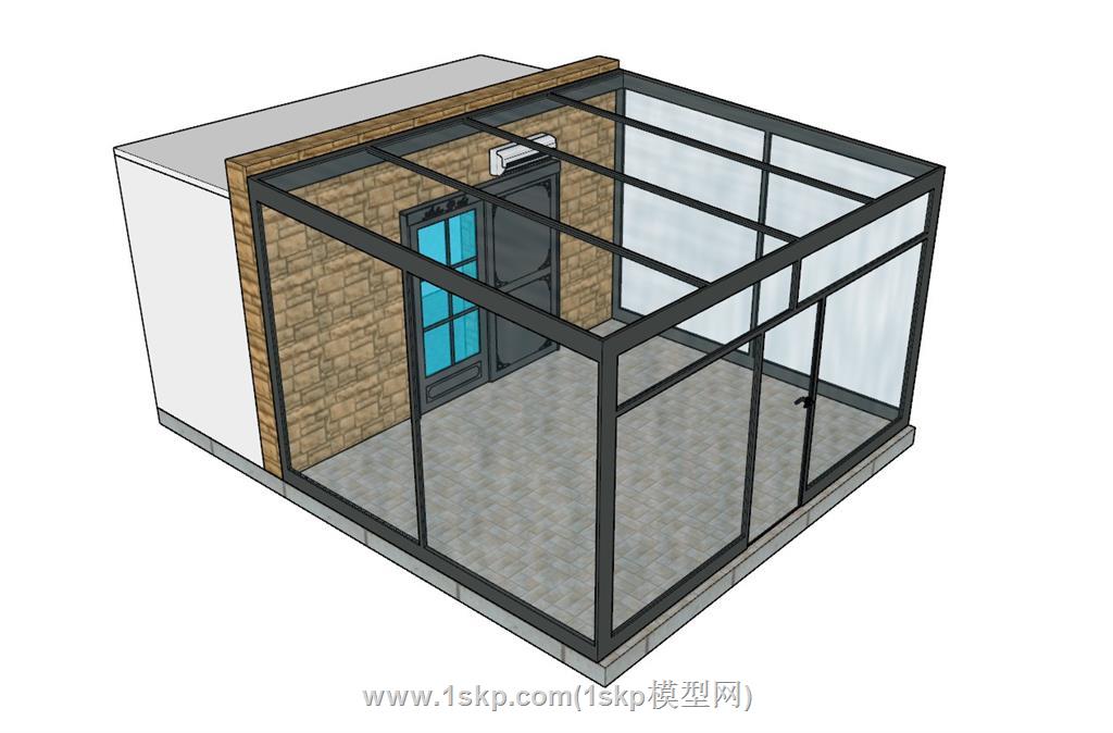 阳光房玻璃房SU模型 2