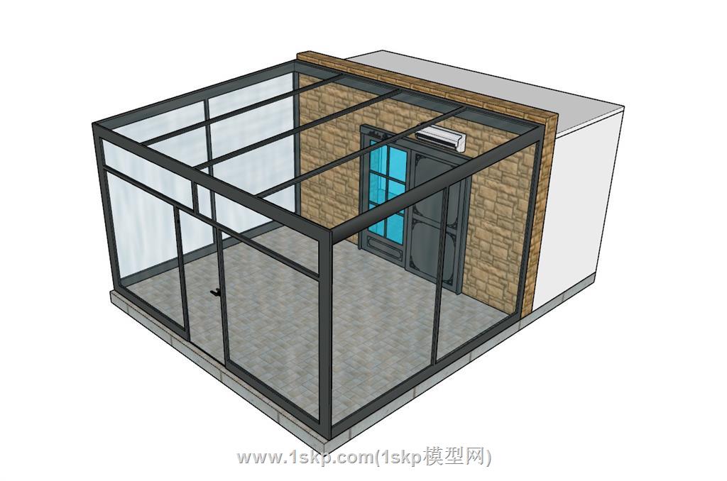 阳光房玻璃房SU模型 1