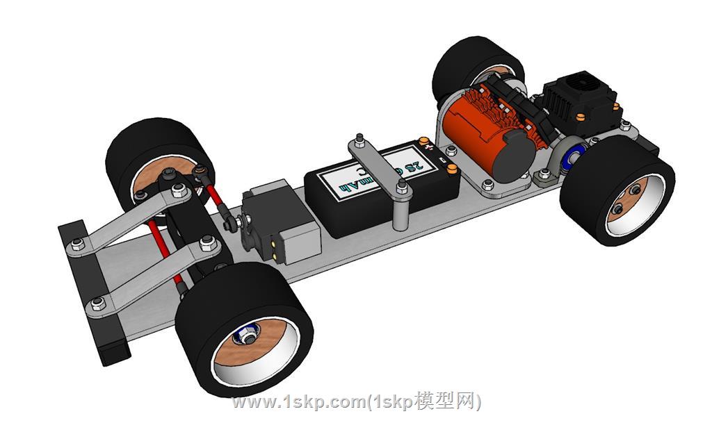 DIY手工小车SU模型 2