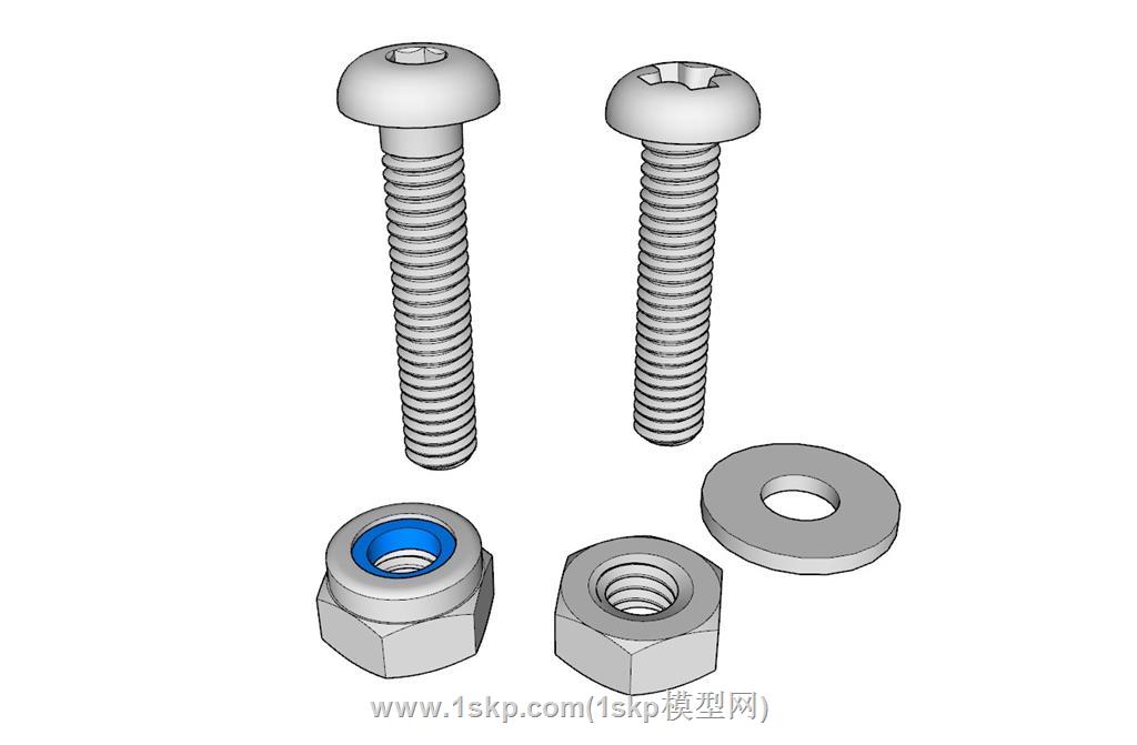 M4圆头螺丝SU模型 1