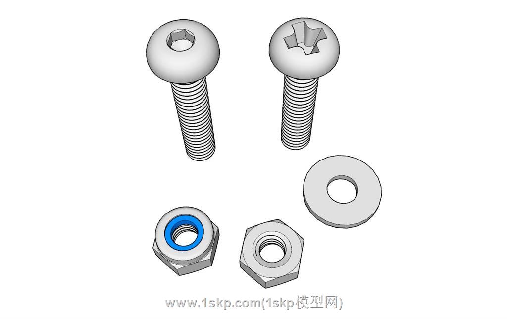 M4圆头螺丝SU模型 2
