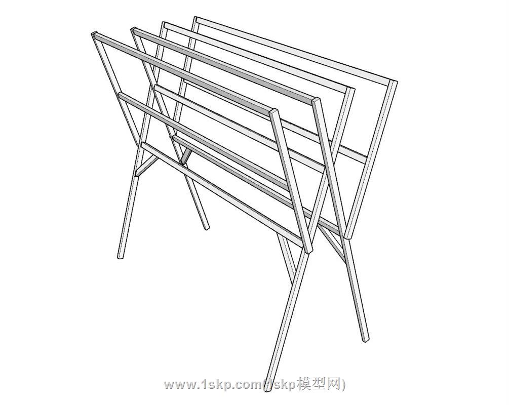 折叠晾衣架SU模型 2