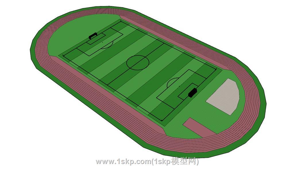 田径场运动场足球场SU模型 2