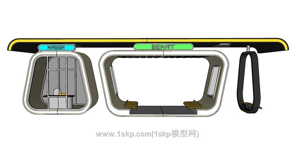 公交站台SU模型 2