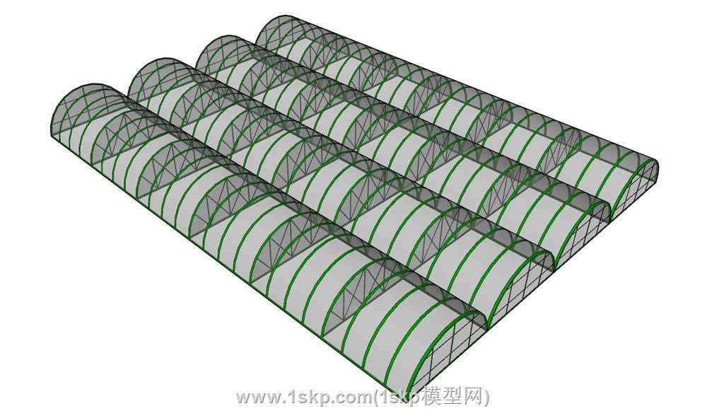 温室大棚SU模型 1