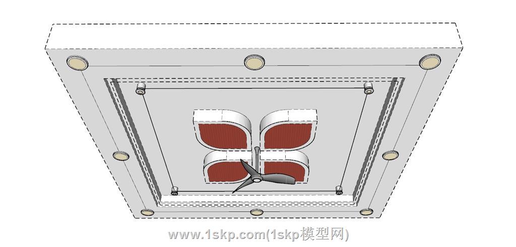 石膏吊顶SU模型 1