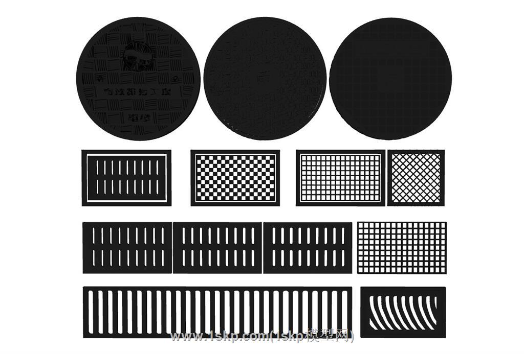 雨水口雨水井盖SU模型 1
