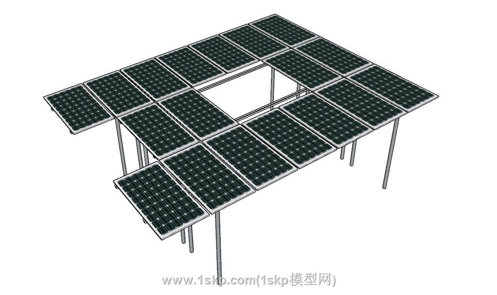 太阳能板光伏板SU模型 2