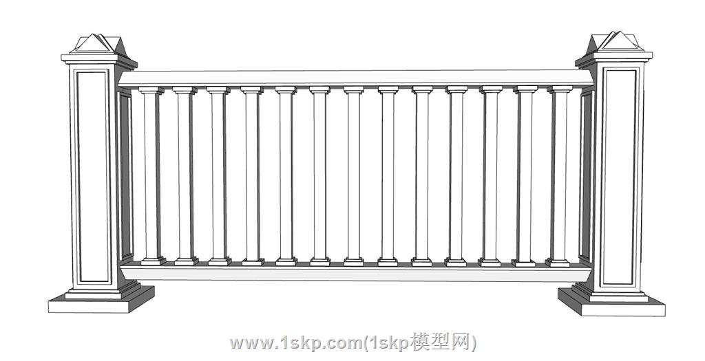 栏杆柱SU模型 1