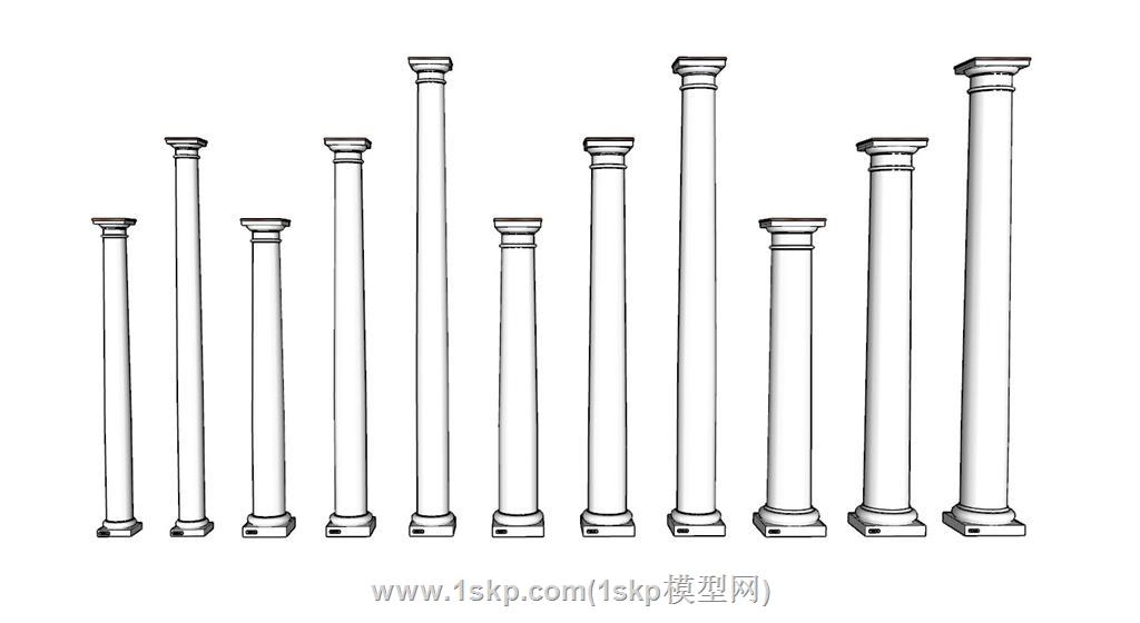 罗马柱石柱子SU模型 1