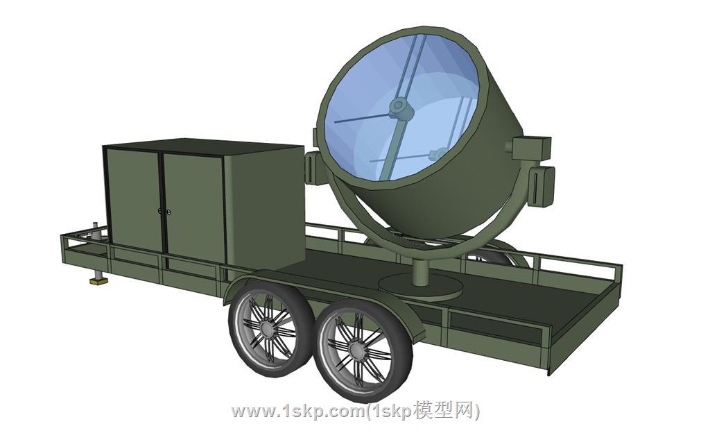 二战防空探照灯SU模型 1