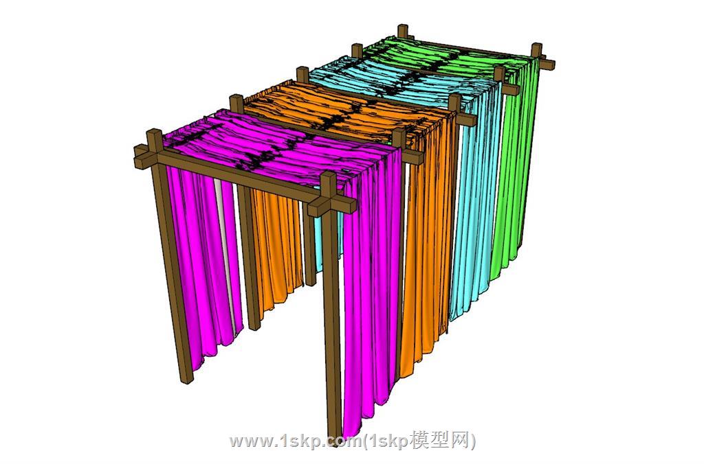 彩色布料幔帐SU模型 2