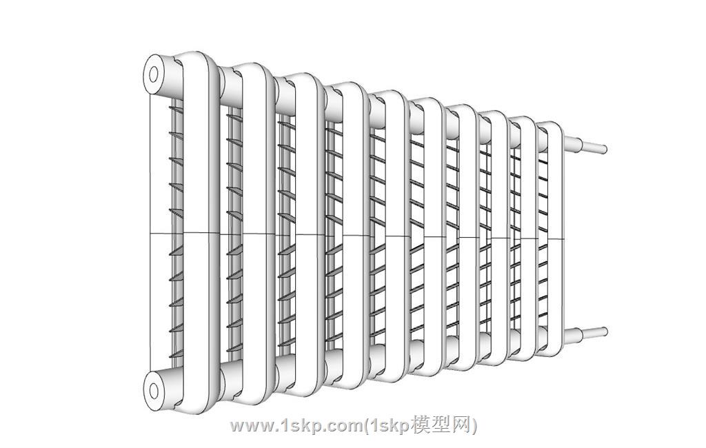 散热器散热管铜管SU模型 1