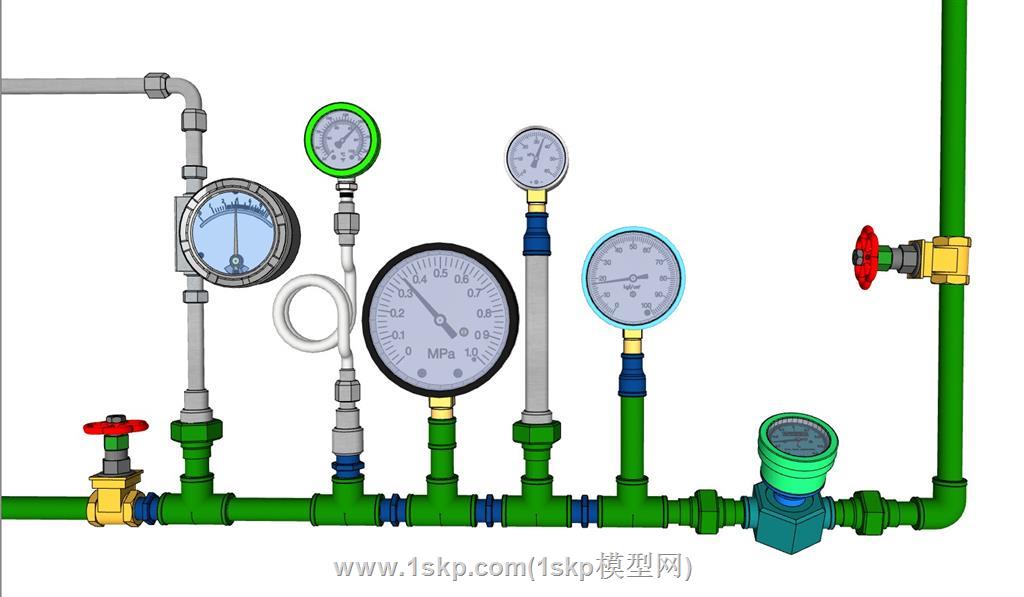 排水阀百分表压力表SU模型 1